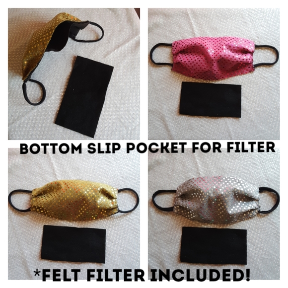 Bling 💖 Face Mask with Felt Filter - Picture 6 of 9